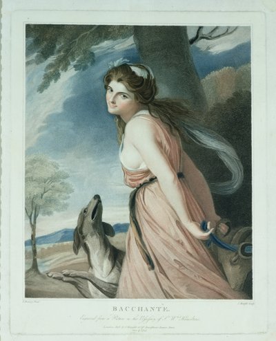 Bacante, grabado y pub. por Charles Knight (1743-c.1826), 1797 de George Romney
